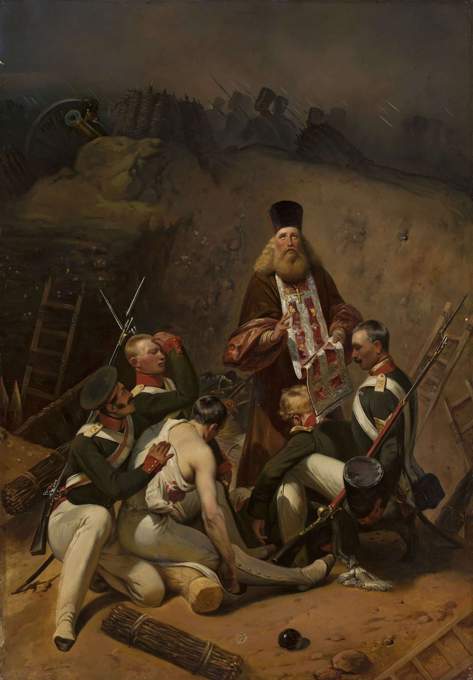 Priest Blessing Soldiers by Horace Vernet
