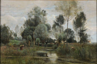 Printemps La Saulaie by Jean Baptiste Camille Corot