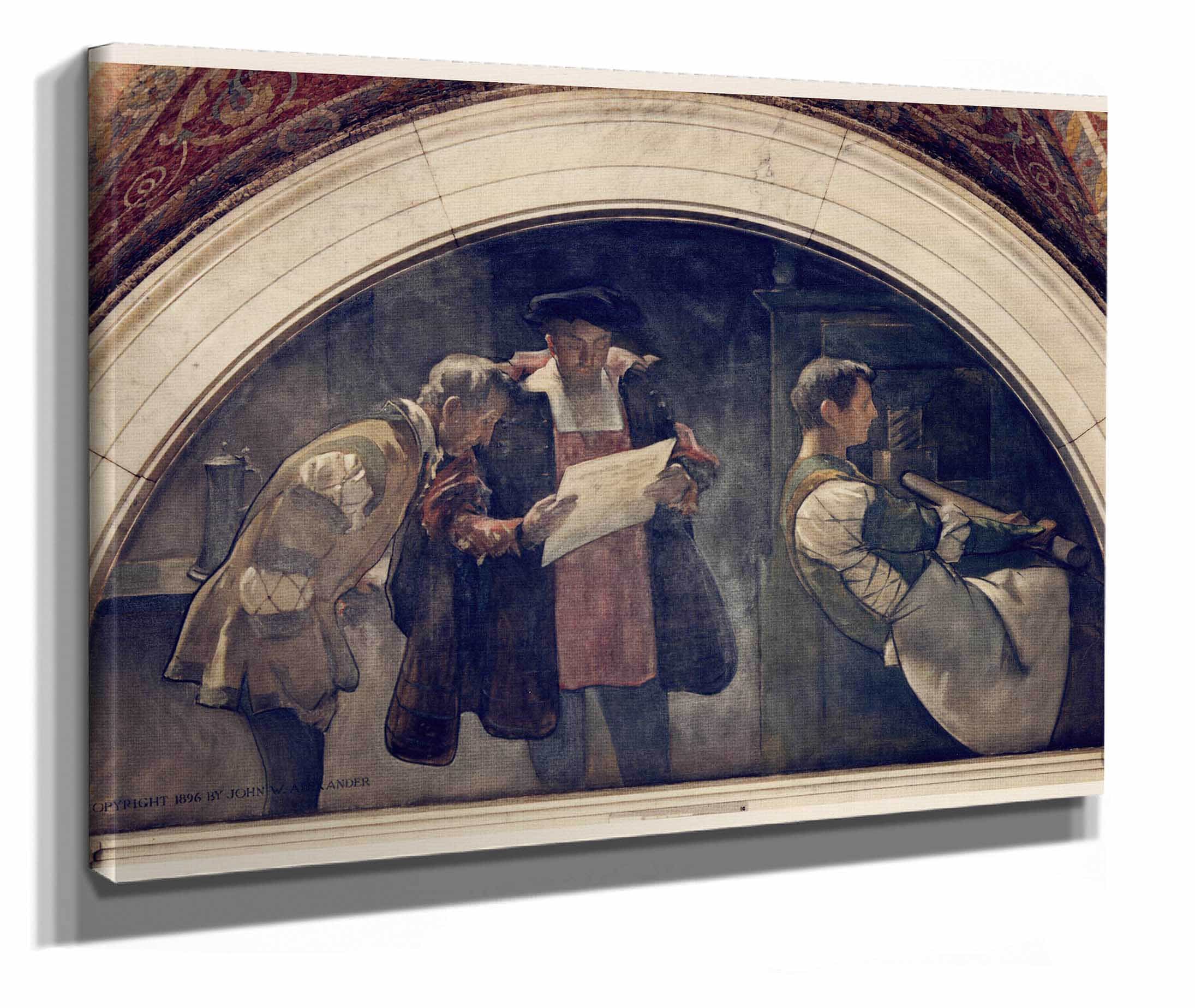 Printing Press Mural In Evolution Of The Book Series by John White Alexander