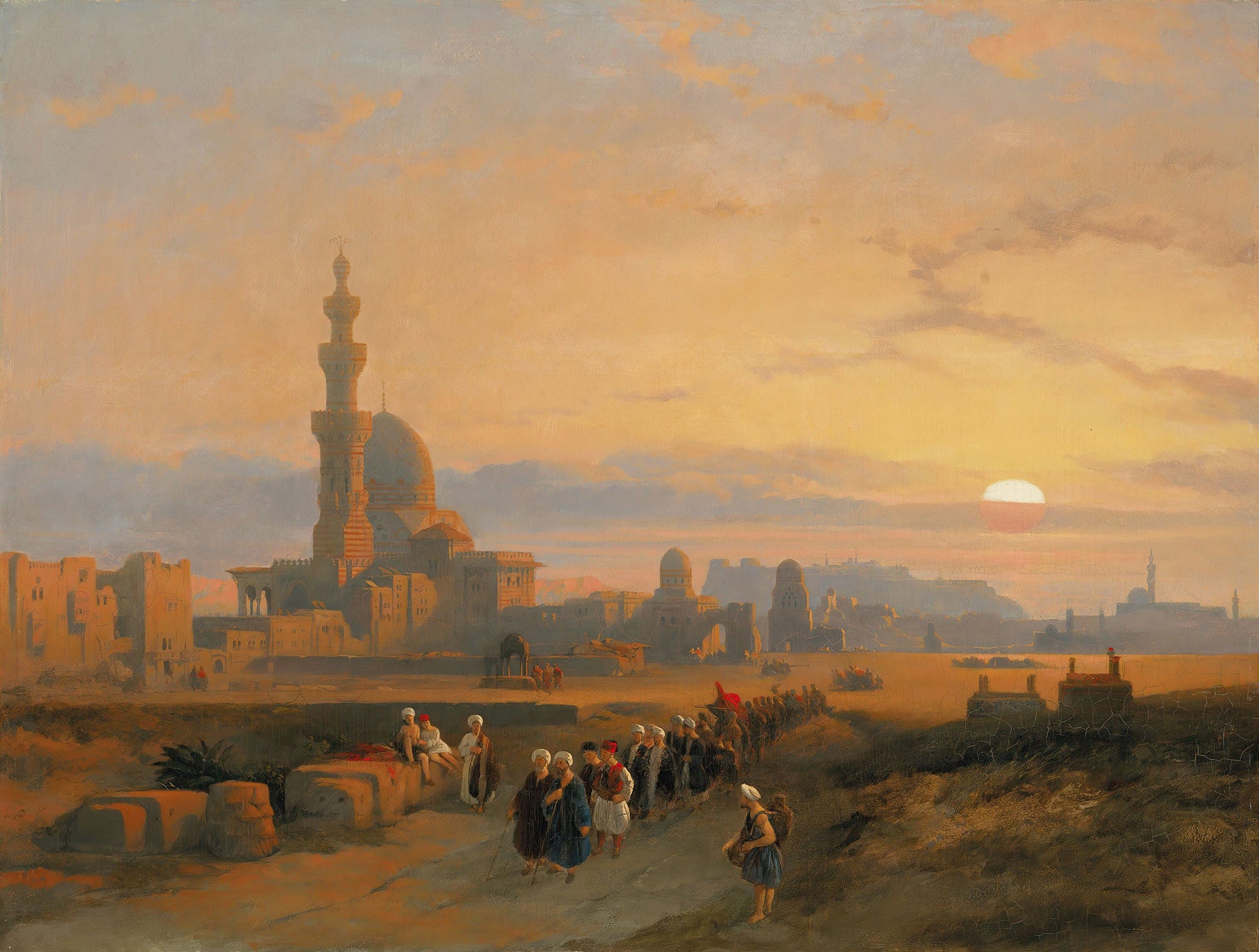 Procession Before The Tombs Of The Caliphs Grand Cairo by David Roberts