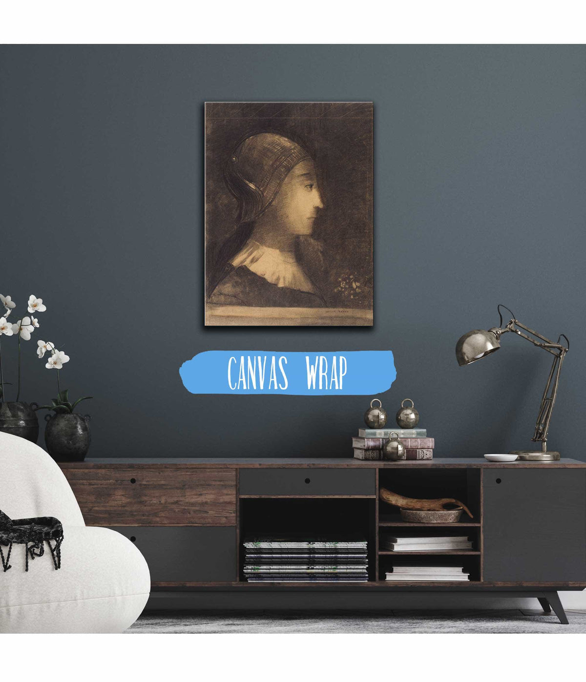 Profil De Femme A Droite by Odilon Redon