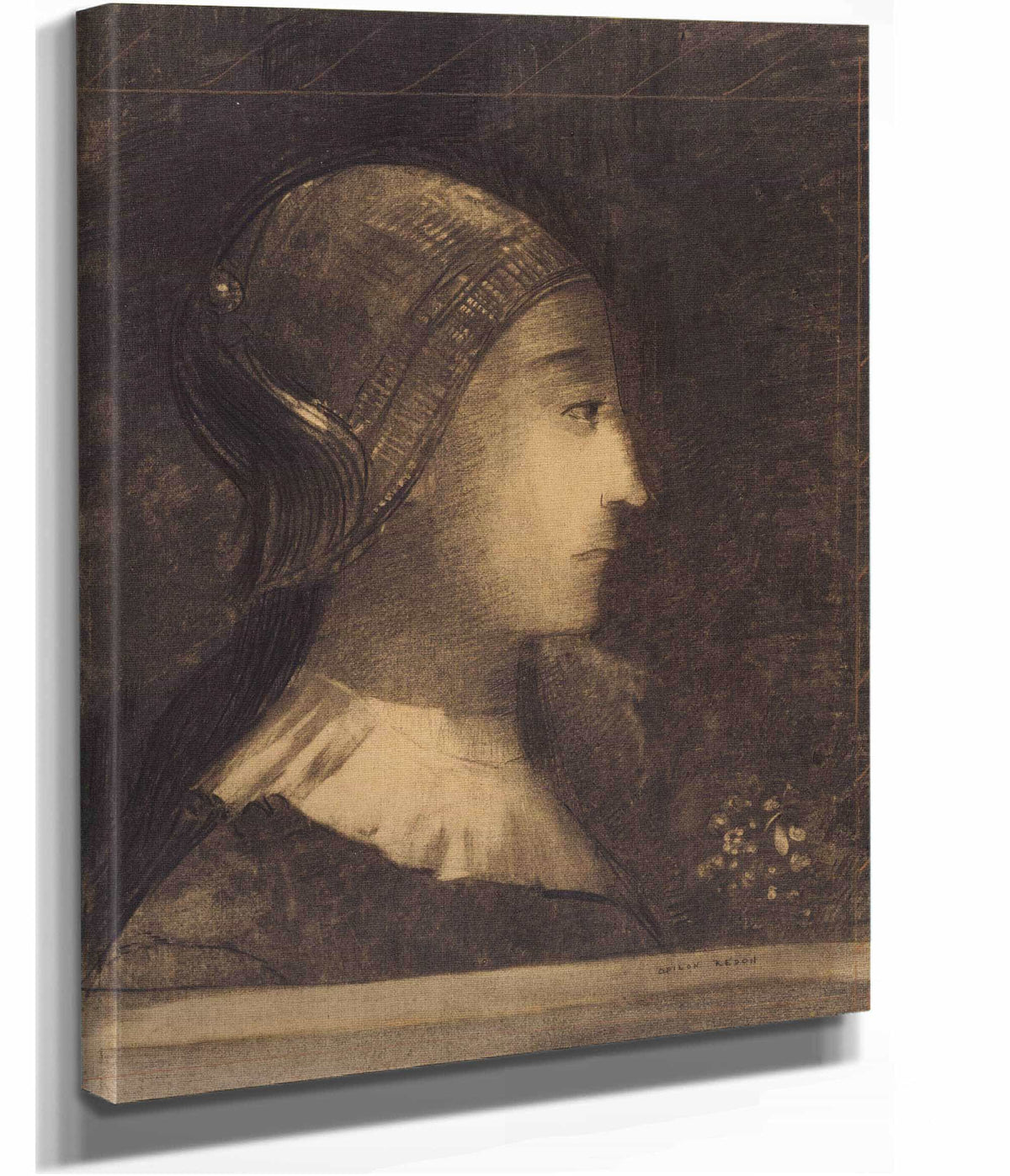 Profil De Femme A Droite by Odilon Redon