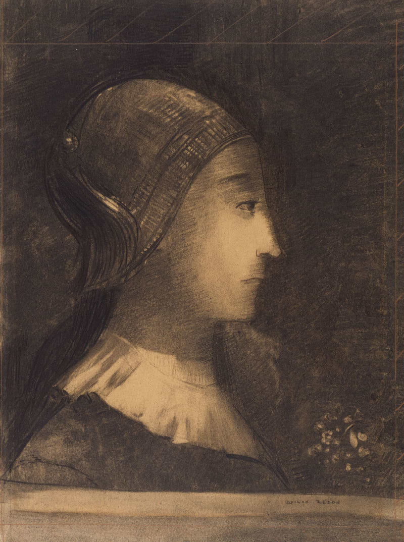 Profil De Femme A Droite by Odilon Redon