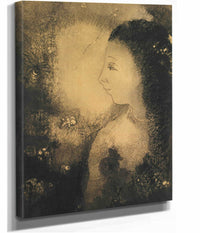 Profil De Femme Avec Fleurs by Odilon Redon