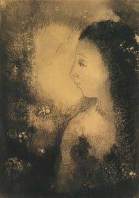 Profil De Femme Avec Fleurs by Odilon Redon