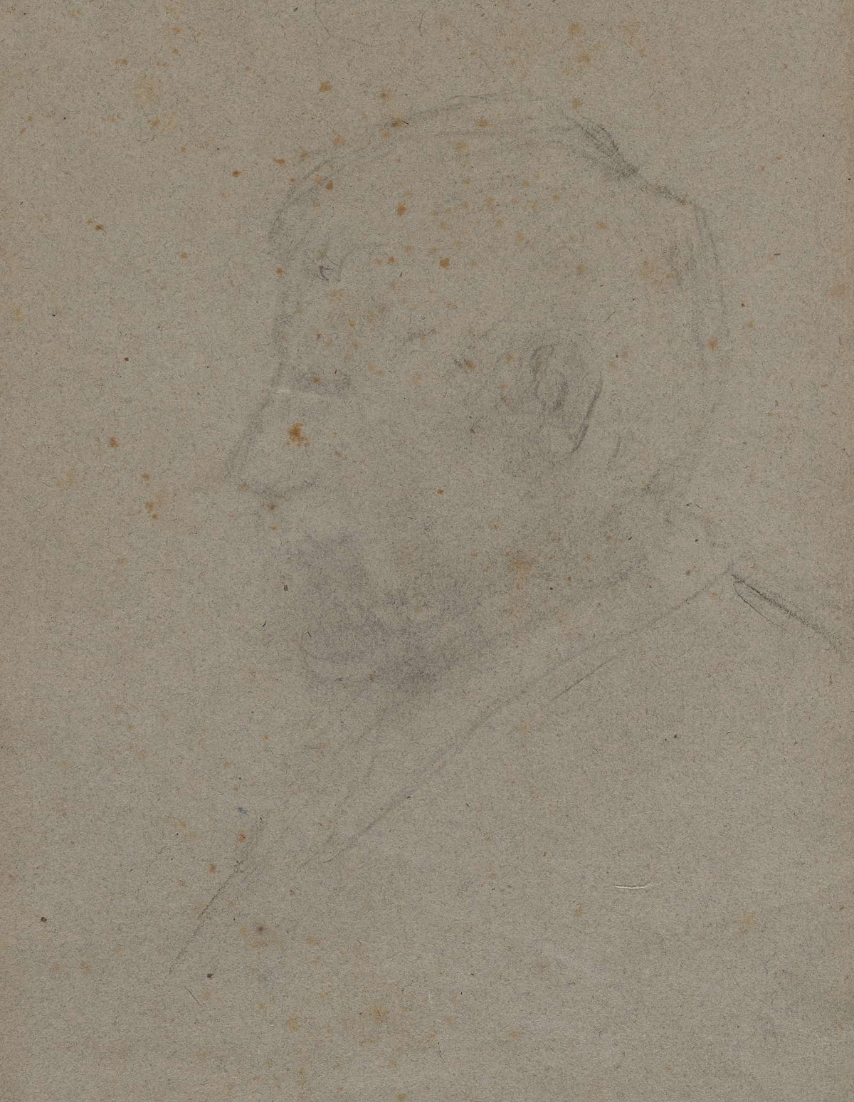 Profile Bust Of A Man Verso S by Paul Gauguin