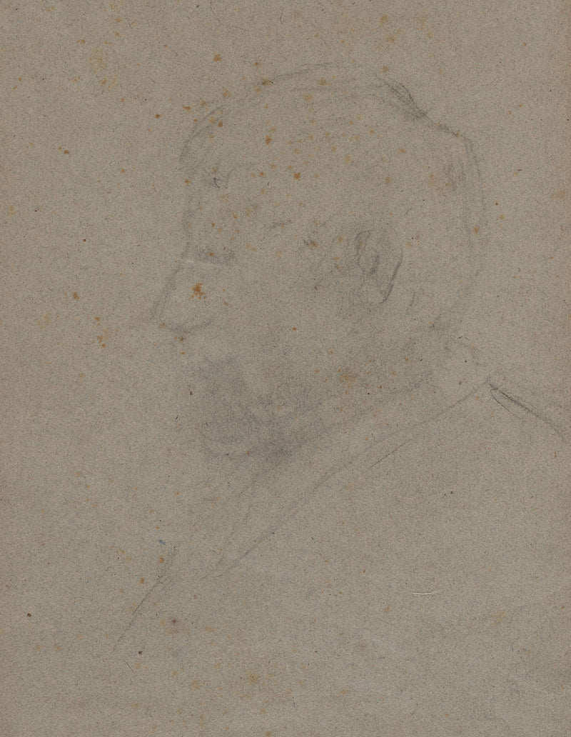 Profile Bust Of A Man Verso S by Paul Gauguin