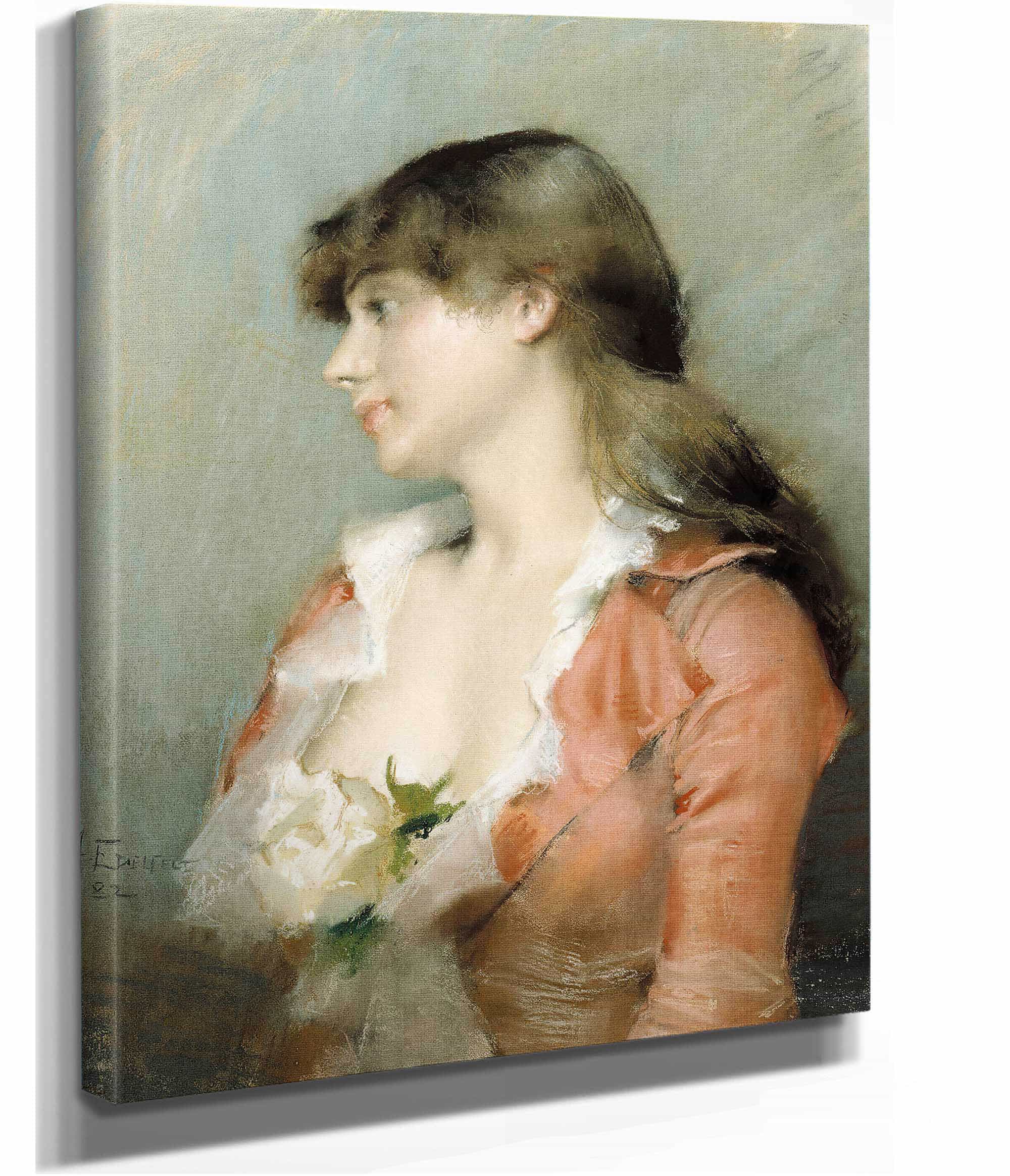 Profile Of A Young Woman by Albert Edelfelt