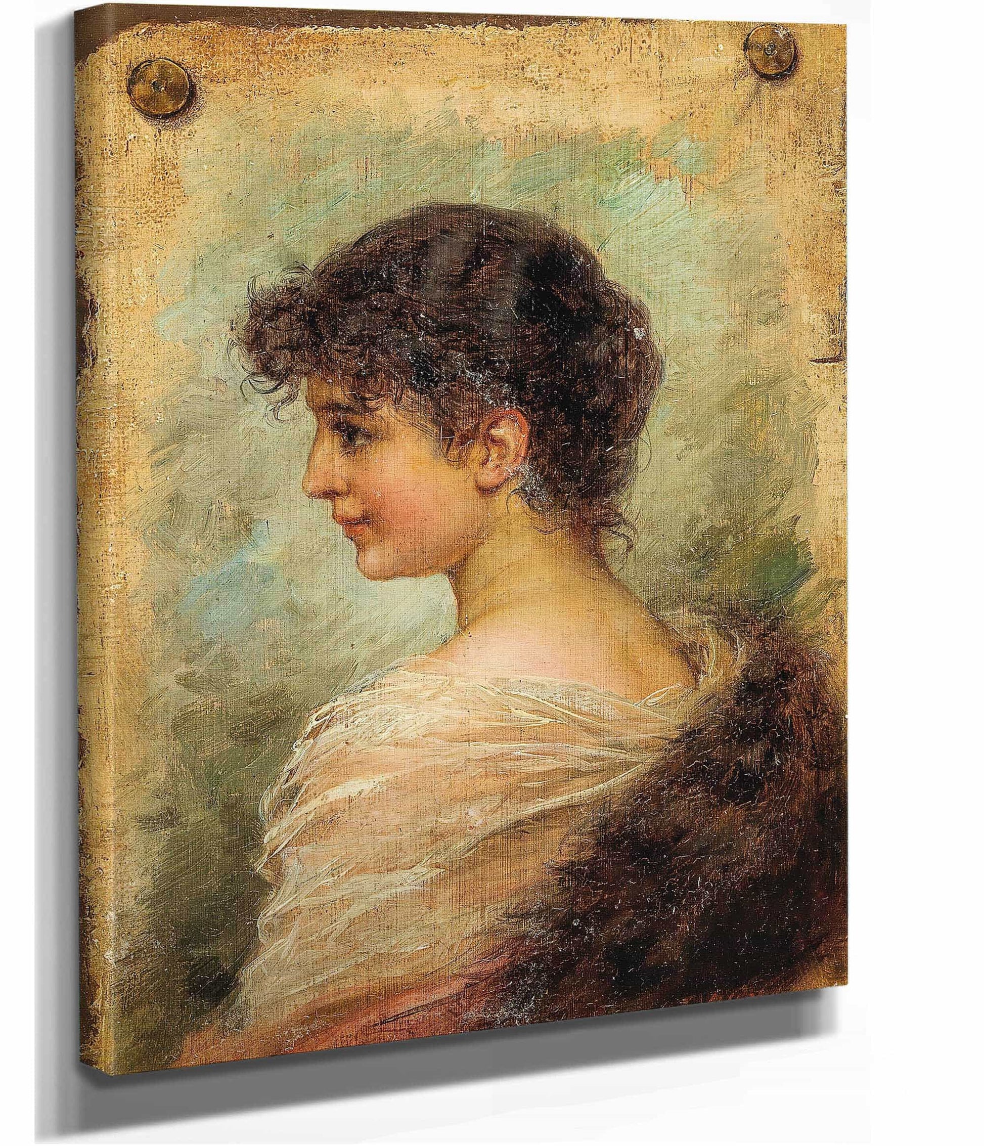 Profile Portrait Of A Young Woman by Hans Zatzka