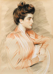 Profile Portrait Of Elisabeth Van Biema by Paul Cesar Helleu
