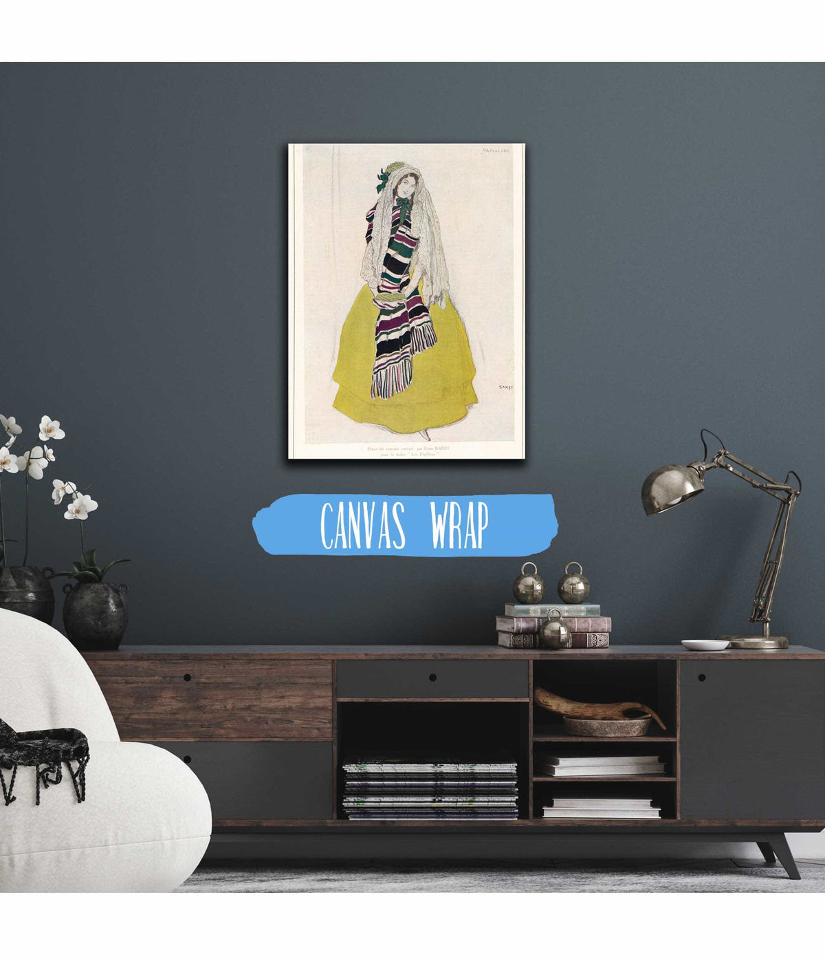 Projet De Costume Execute Par Leon Bakst Pour Le Ballet Les Papillons by Leon Bakst