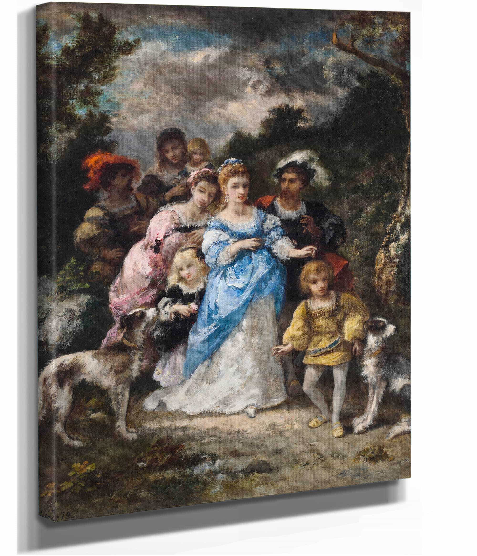 Promenade A La Robe Bleue by Narcisse Virgile Diaz De La Pena