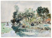 Promenade En Barque Sur La Riviere by Johan Barthold Jongkind