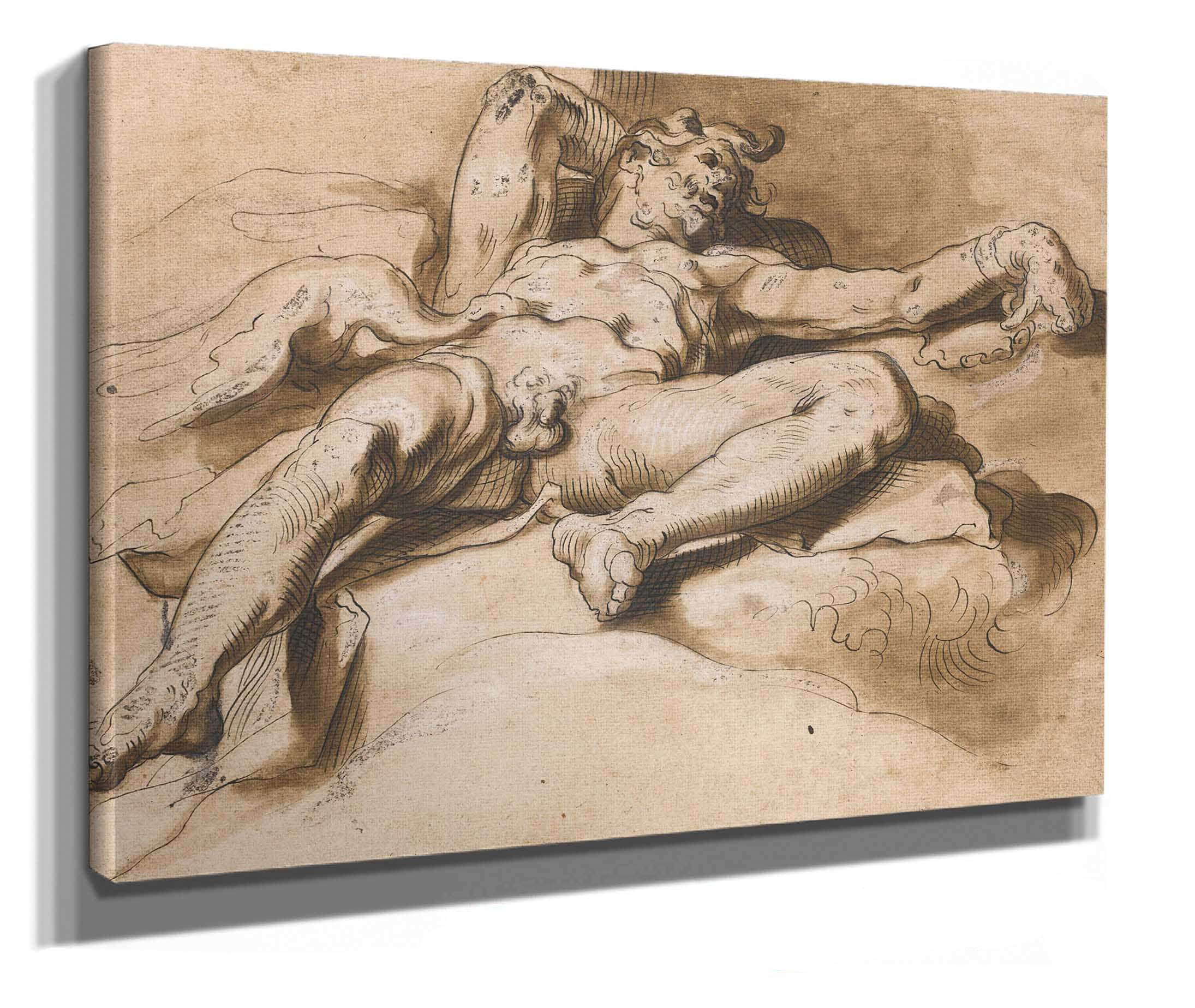 Prometheus Chained The Griffon Vulture Tearing At His Liver by Abraham Bloemaert