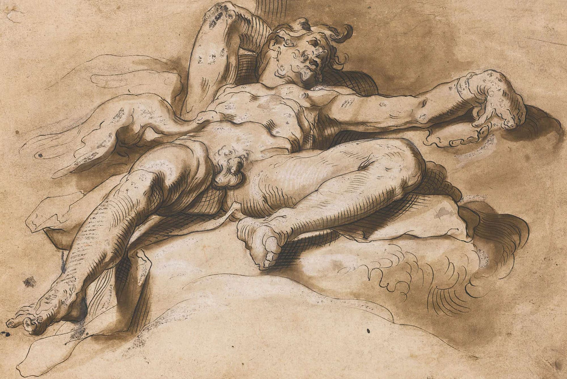 Prometheus Chained The Griffon Vulture Tearing At His Liver by Abraham Bloemaert