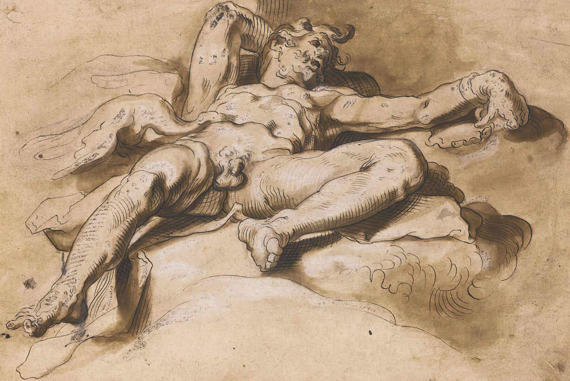Prometheus Chained The Griffon Vulture Tearing At His Liver by Abraham Bloemaert