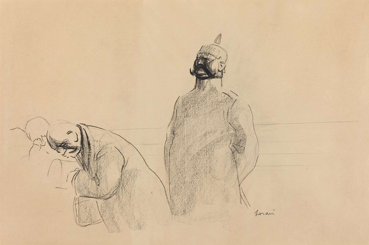 Prussian Soldier And Civilians by Jean Louis Forain