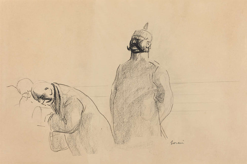 Prussian Soldier And Civilians by Jean Louis Forain