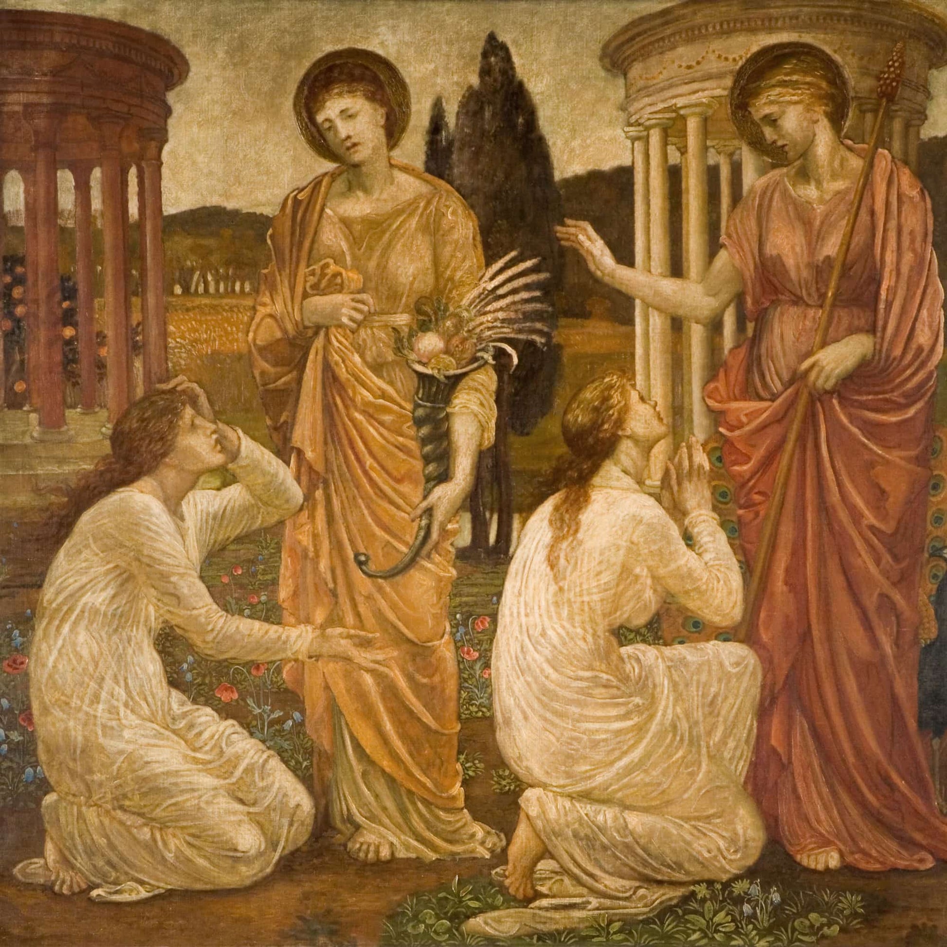Psyche At The Shrines Of Juno And Ceres by Sir Edward Coley Burne Jones