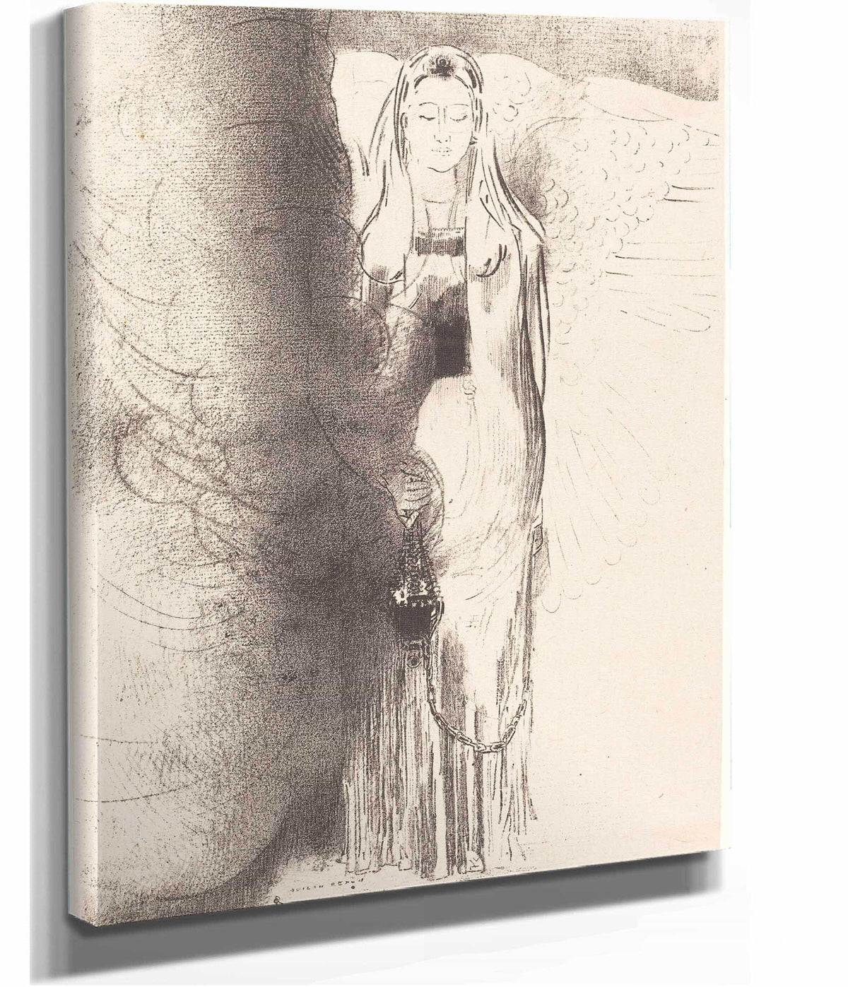 Puis Lange Prit Lencensoir And The Angel Took The Censer by Odilon Redon