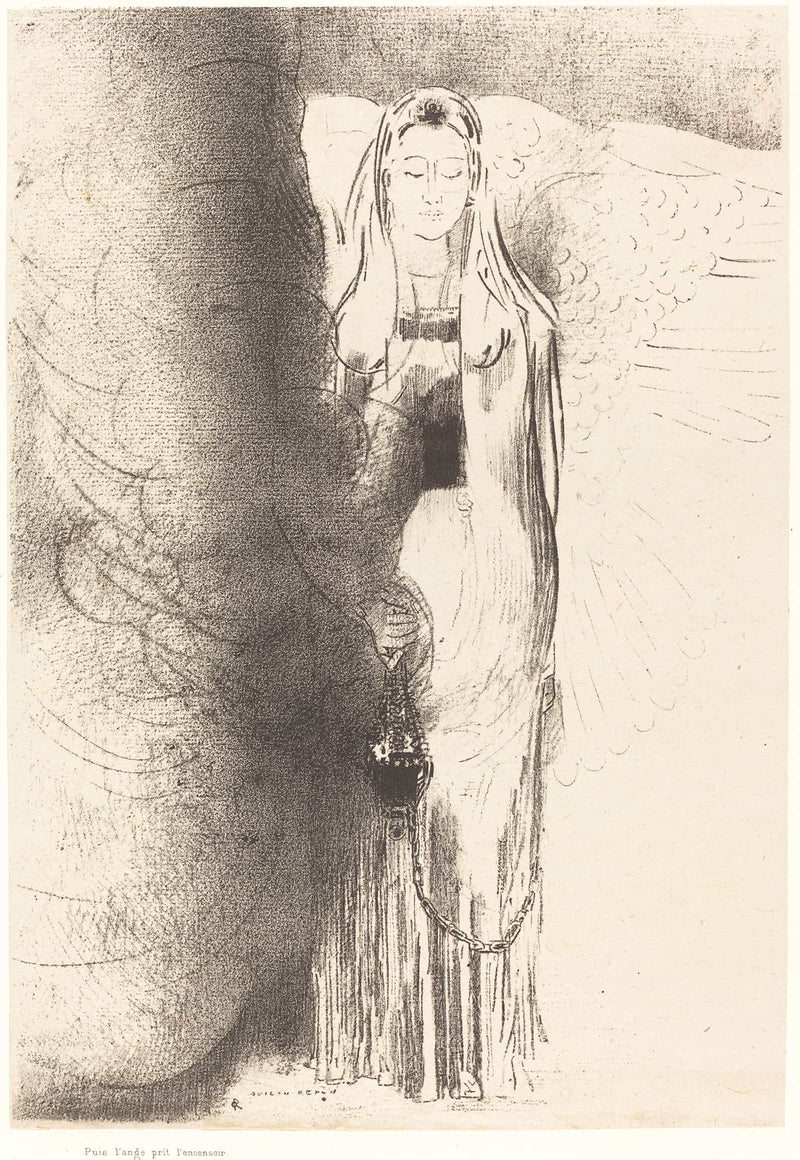 Puis Lange Prit Lencensoir And The Angel Took The Censer by Odilon Redon