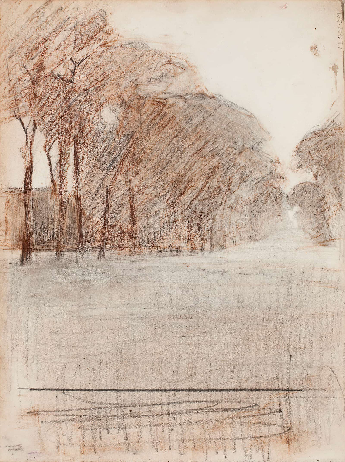 Puistomaisema Luonnos by Magnus Enckell