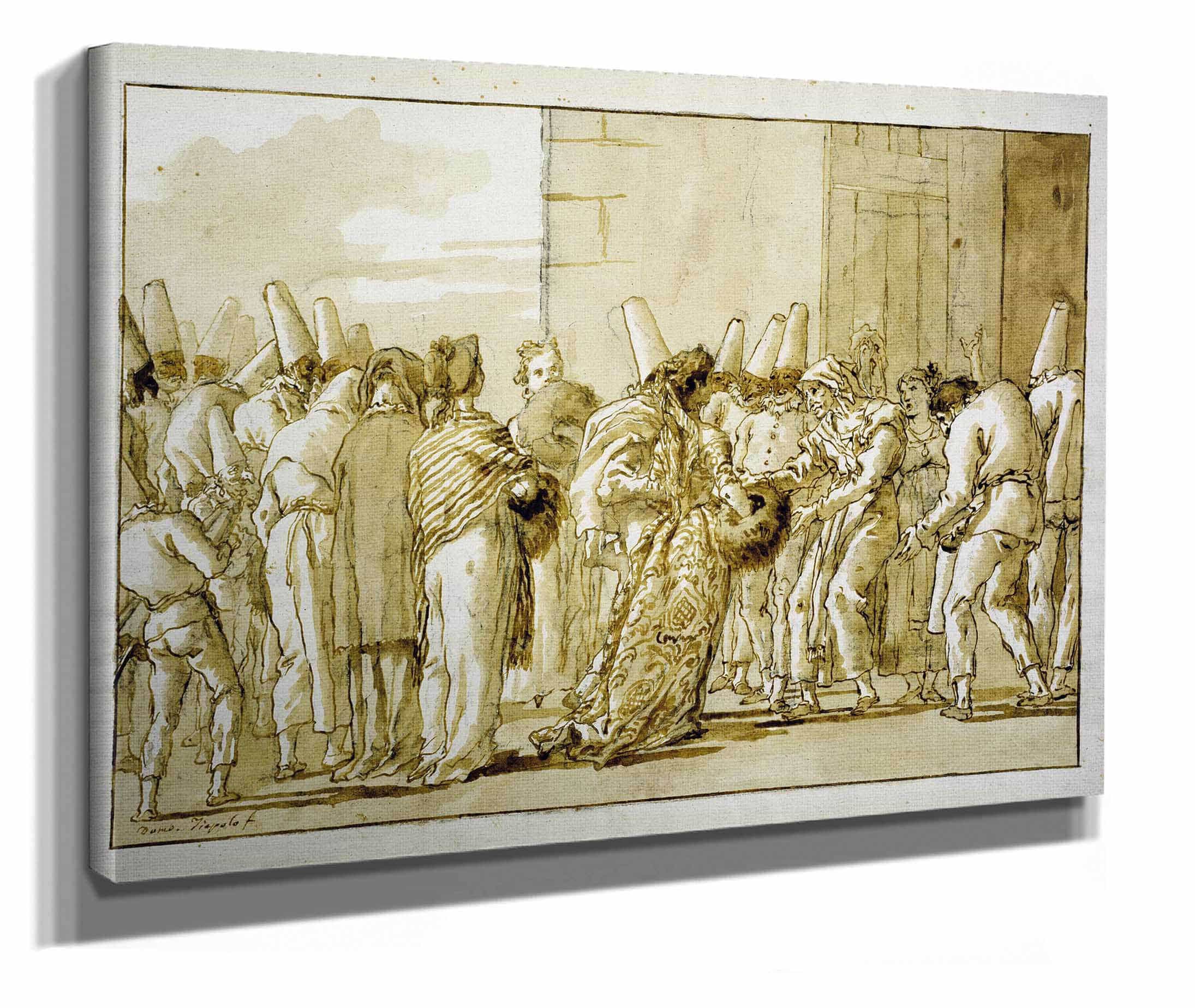 Punchinellas Father Brings Home His Bride by Giovanni Domenico Tiepolo
