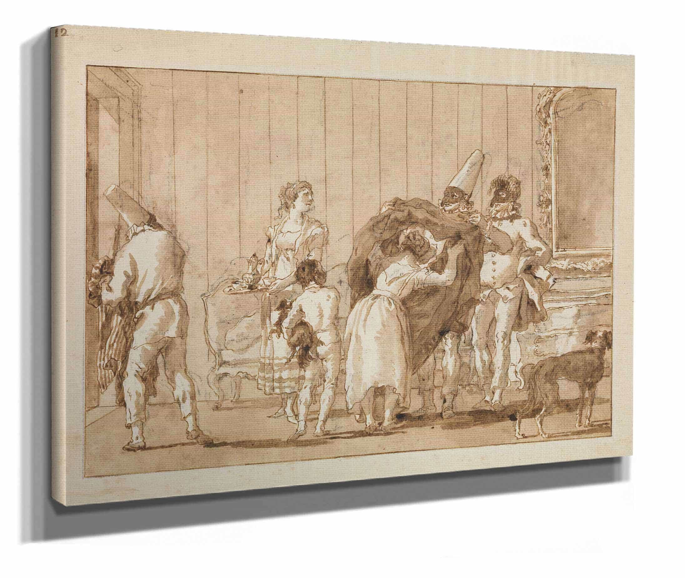 Punchinello As A Dressmaker by Giovanni Domenico Tiepolo
