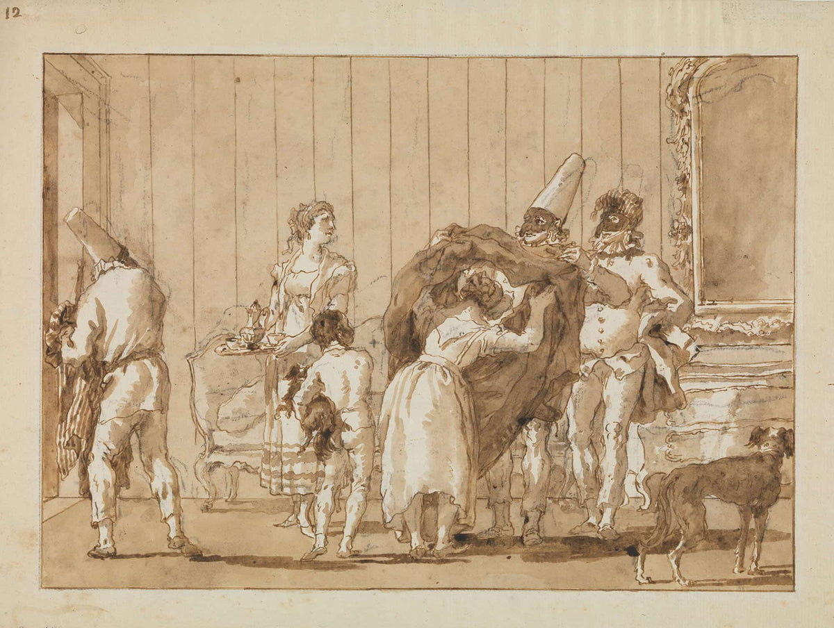 Punchinello As A Dressmaker by Giovanni Domenico Tiepolo