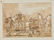 Punchinello Retrieving Dead Fowls From A Well Late Th Early Th Century by Giovanni Domenico Tiepolo