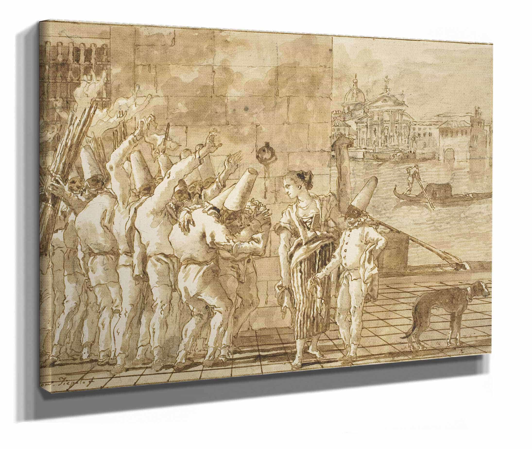 Punchinellos Farewell To Venice by Giovanni Domenico Tiepolo