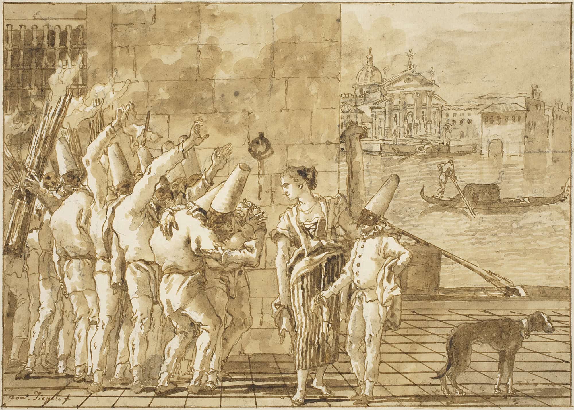 Punchinellos Farewell To Venice by Giovanni Domenico Tiepolo