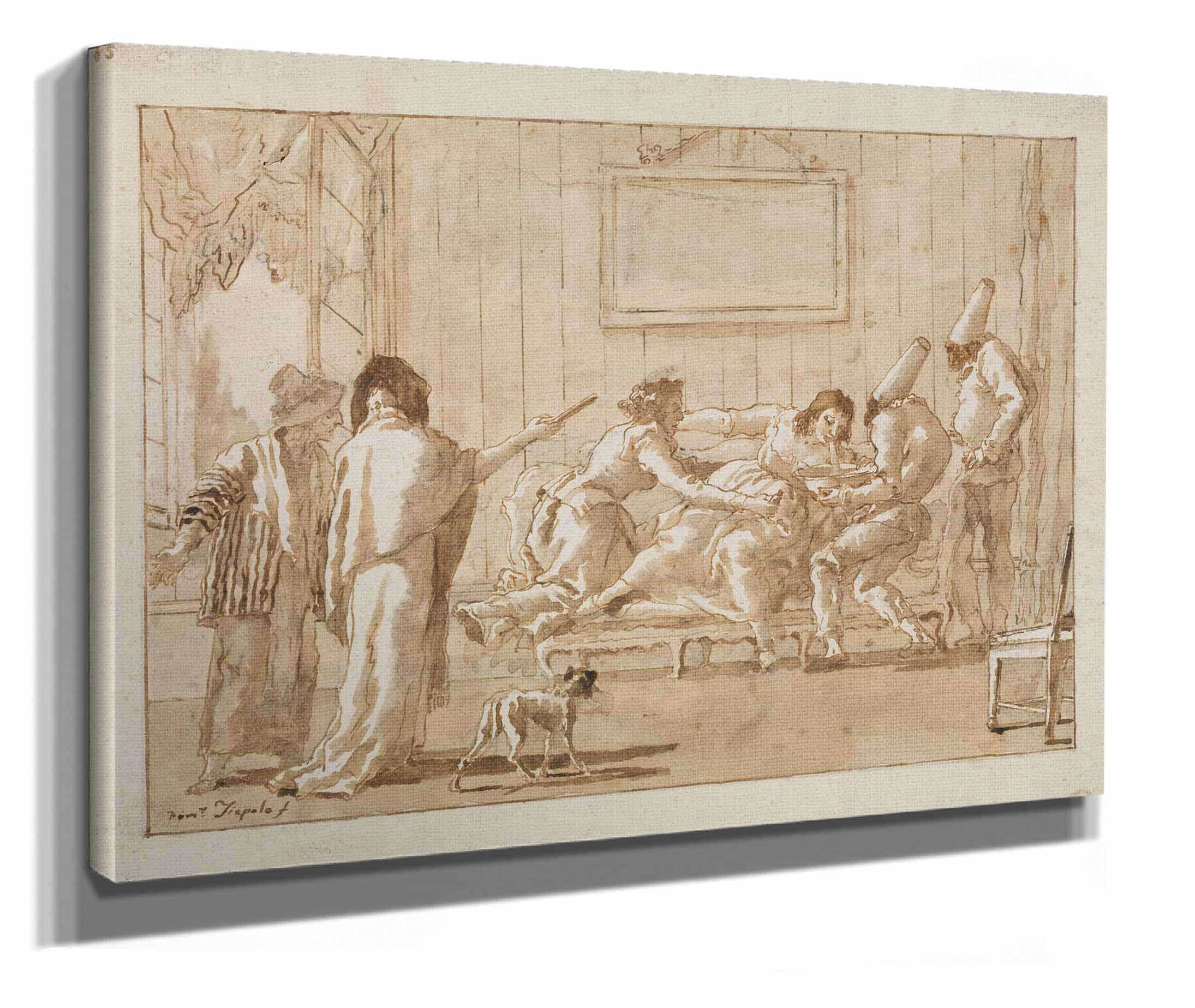 Punchinellos Mother Sick In Pregnancy Early Th Century by Giovanni Domenico Tiepolo