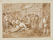 Punchinellos Outside A Circus Late Th Early Th Century by Giovanni Domenico Tiepolo