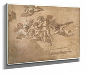 Putti Flying In Clouds  by Giovanni Domenico Tiepolo