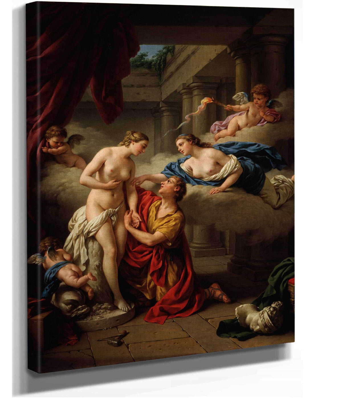 Pygmalion And His Statue by Louis Jean Francois Lagrenee