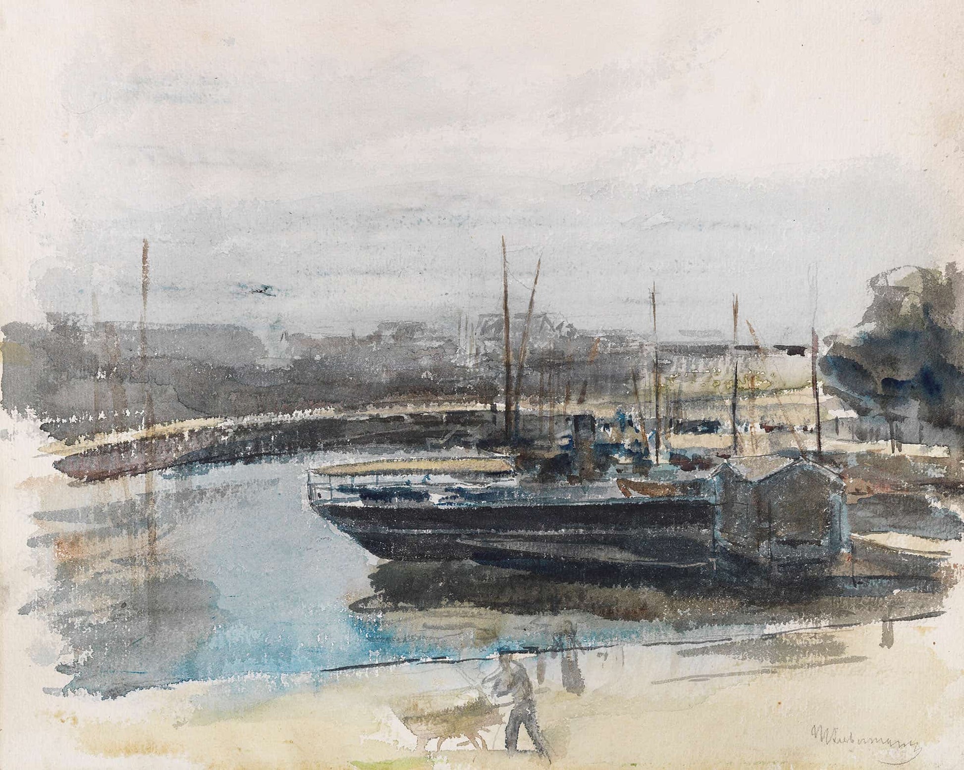 Quai In Hamburg by Max Liebermann