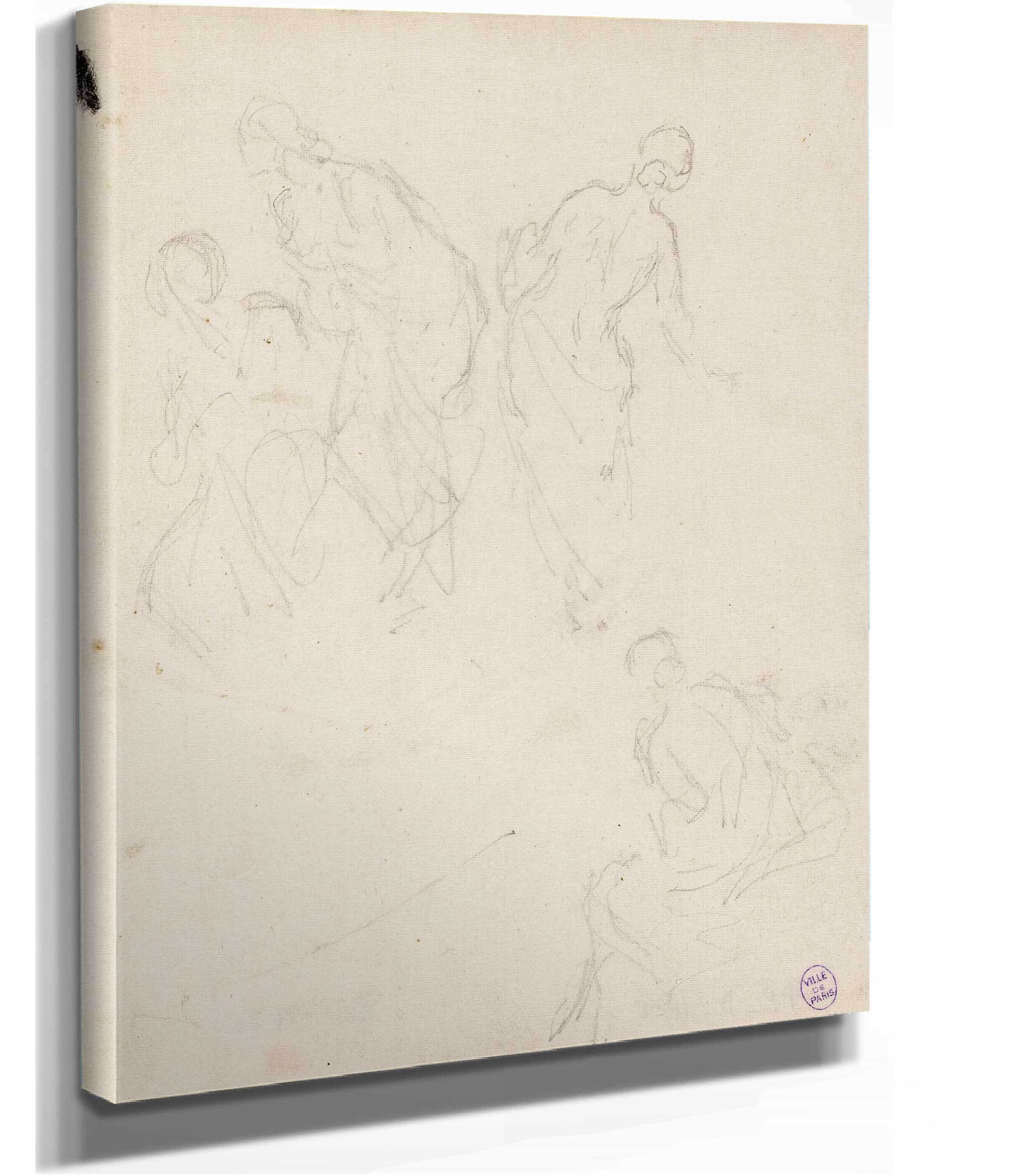 Quatre Esquisses De Femmes Drapees by Narcisse Virgile Diaz De La Pena