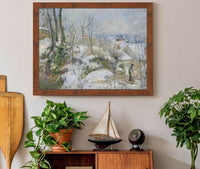 Rabbit Warren At Pontoise Snow by Camille Pissarro