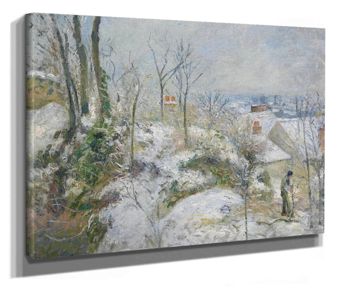 Rabbit Warren At Pontoise Snow by Camille Pissarro