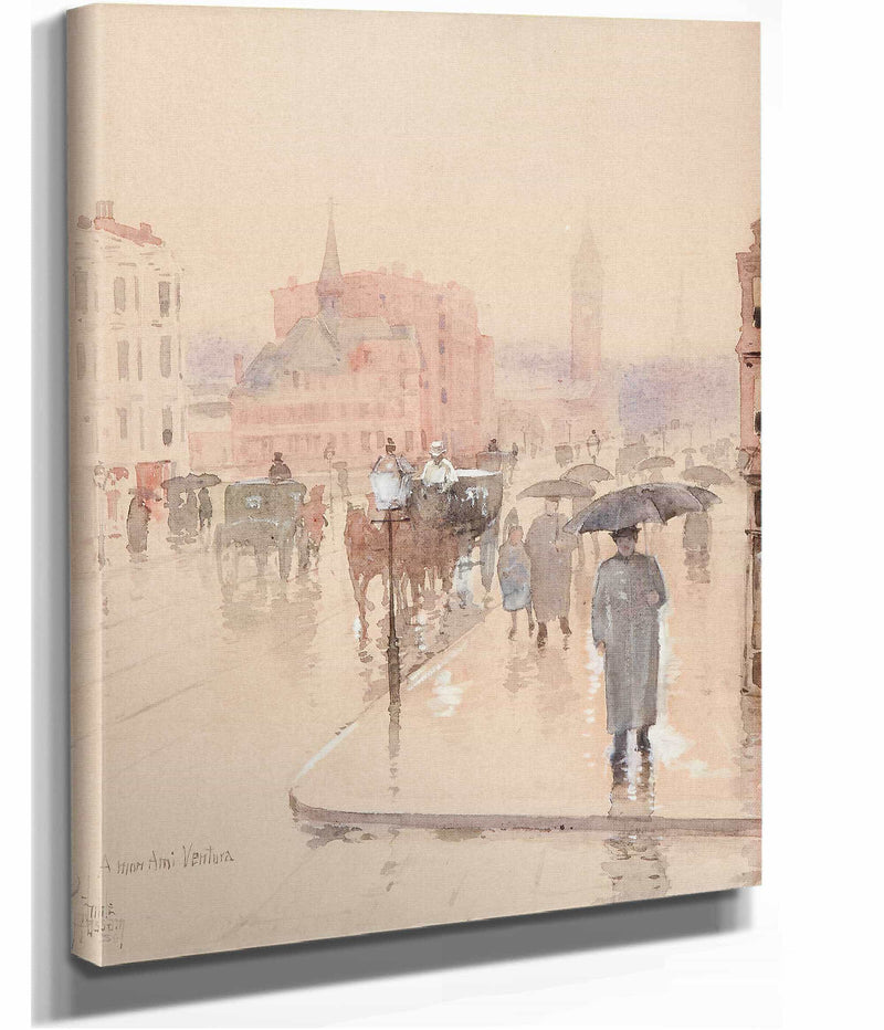 Rainy Day Columbus Avenue Boston by Childe Hassam