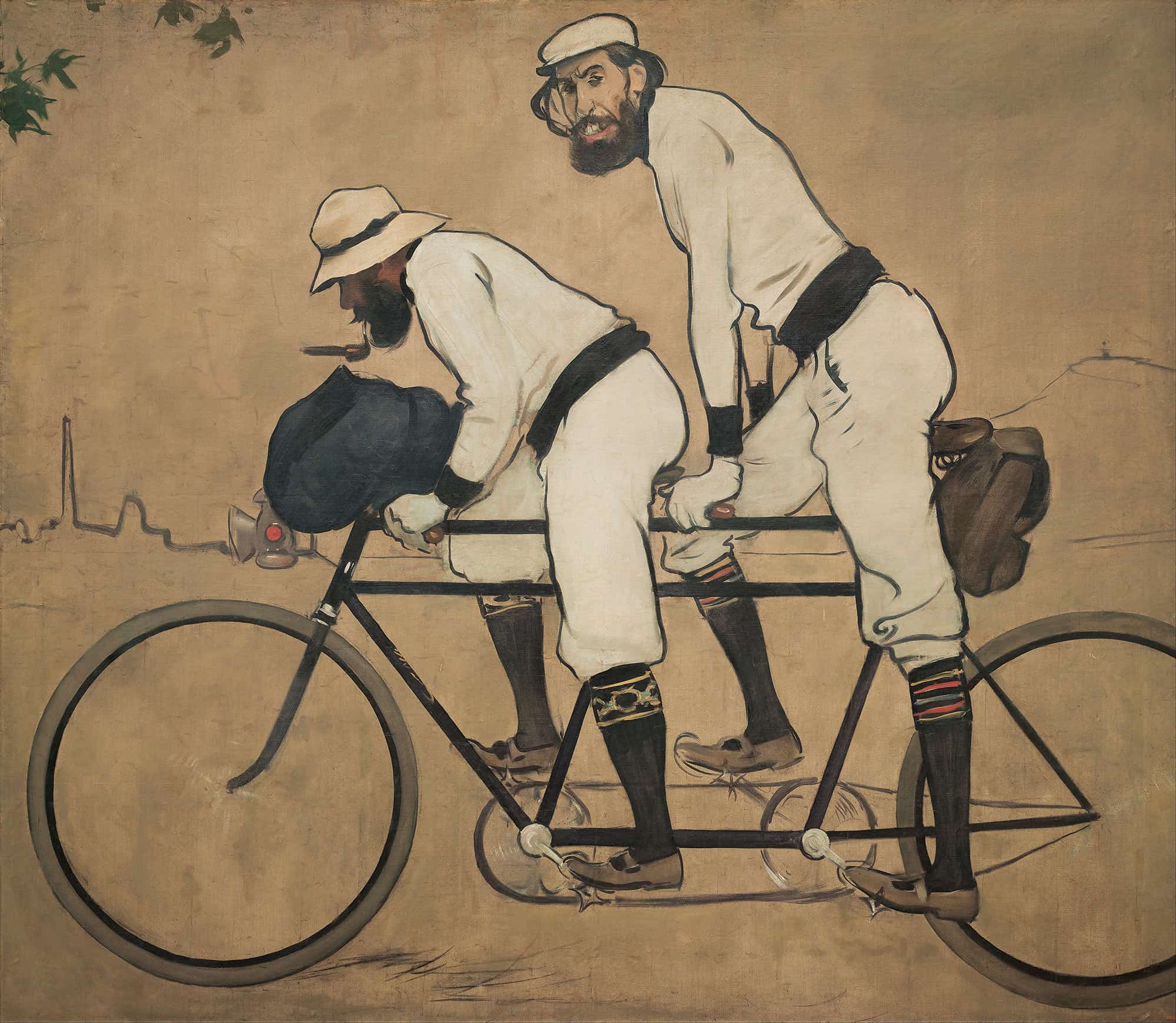 Ramon Casas And Pere Romeu On A Tandem by Ramon Casas
