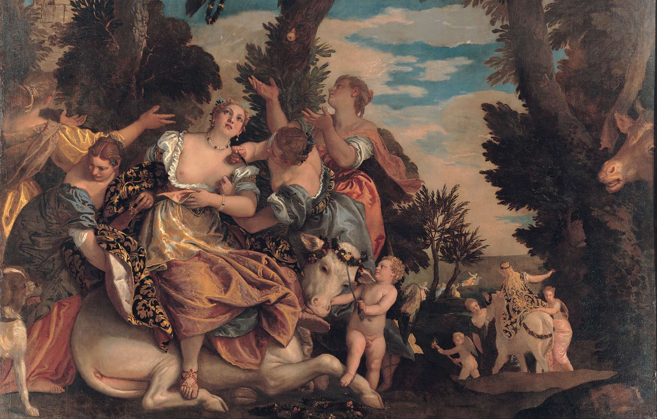 Rape Of Europa Between And by Paolo Veronese