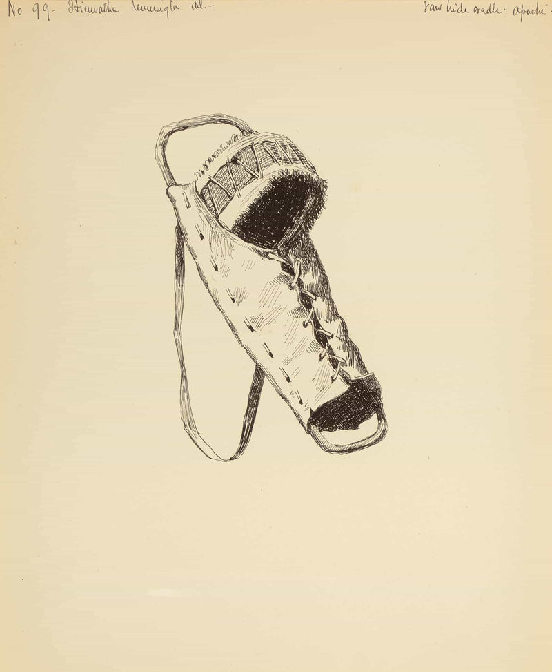 Rawhide Cradle Apache Illustration From The Song Of Hiawatha by Frederic Remington