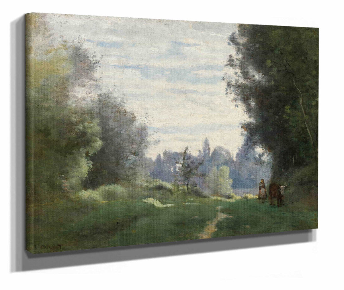 Rayons Du Matin La Vache Allant Aux Champs by Jean Baptiste Camille Corot
