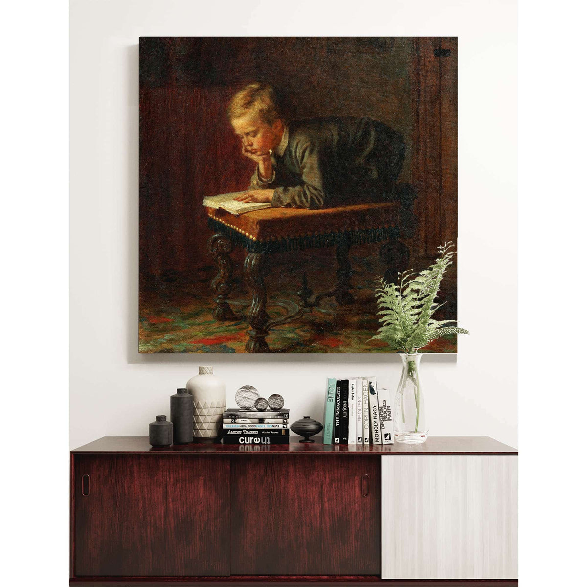 Reading Boy by Eastman Johnson