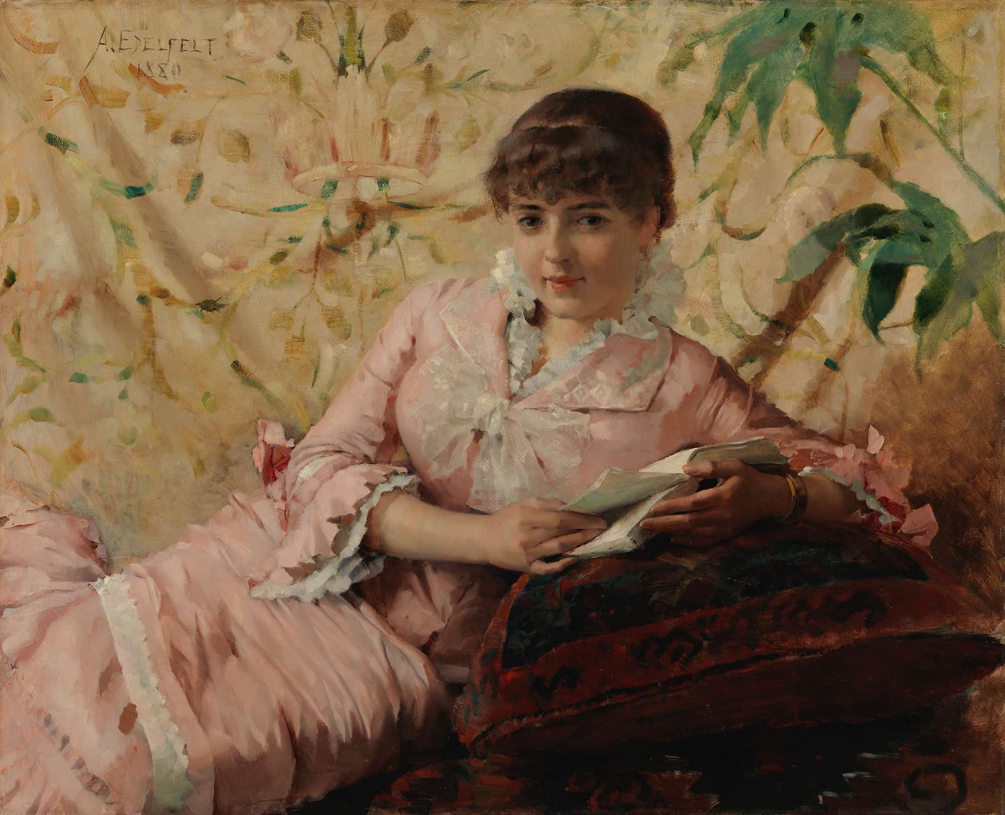 Reading Parisienne by Albert Edelfelt