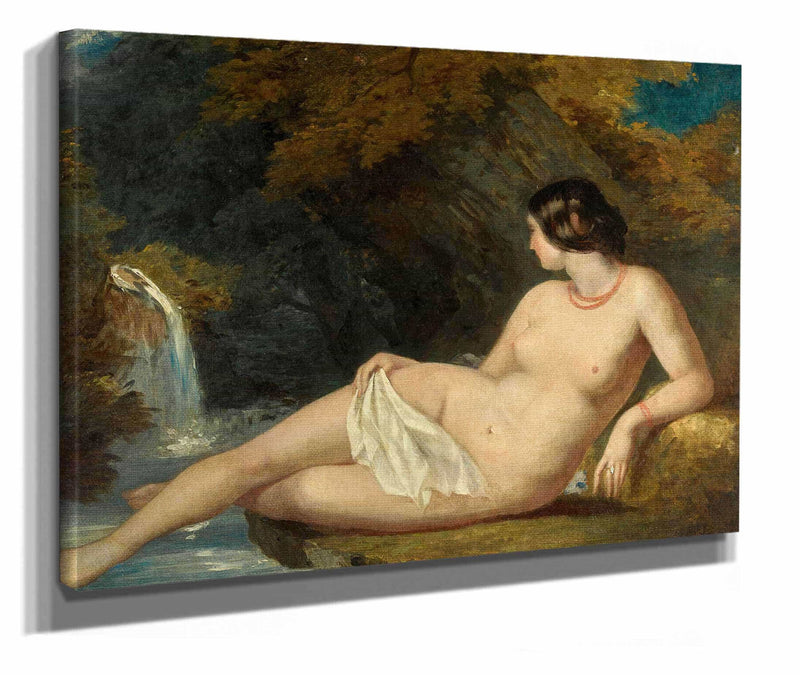 Reclining Female Nude By A Waterfall by William Etty