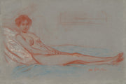 Reclining Female Nude by William James Glackens