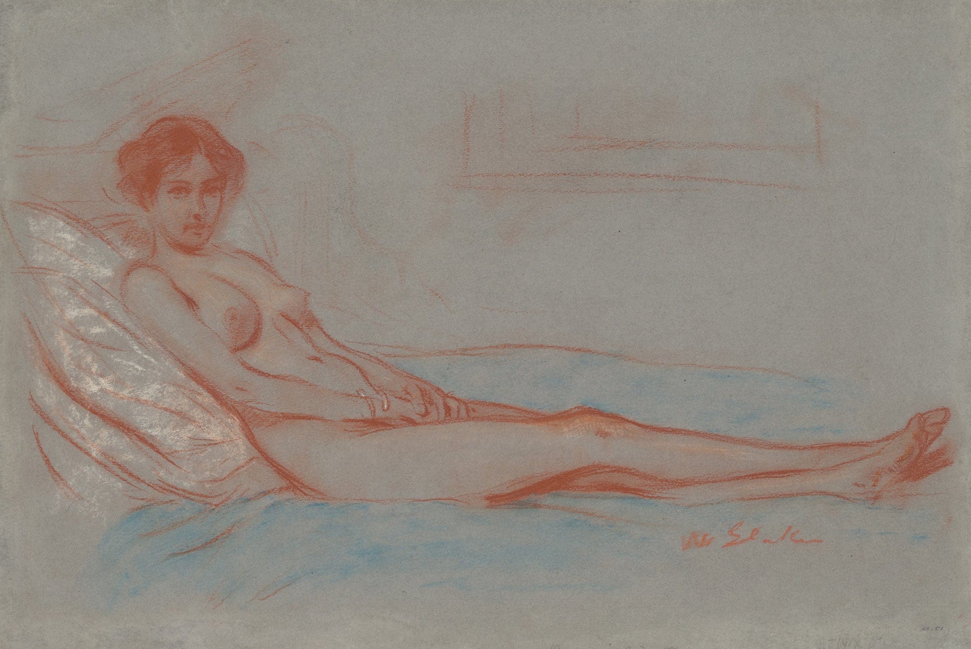 Reclining Female Nude by William James Glackens